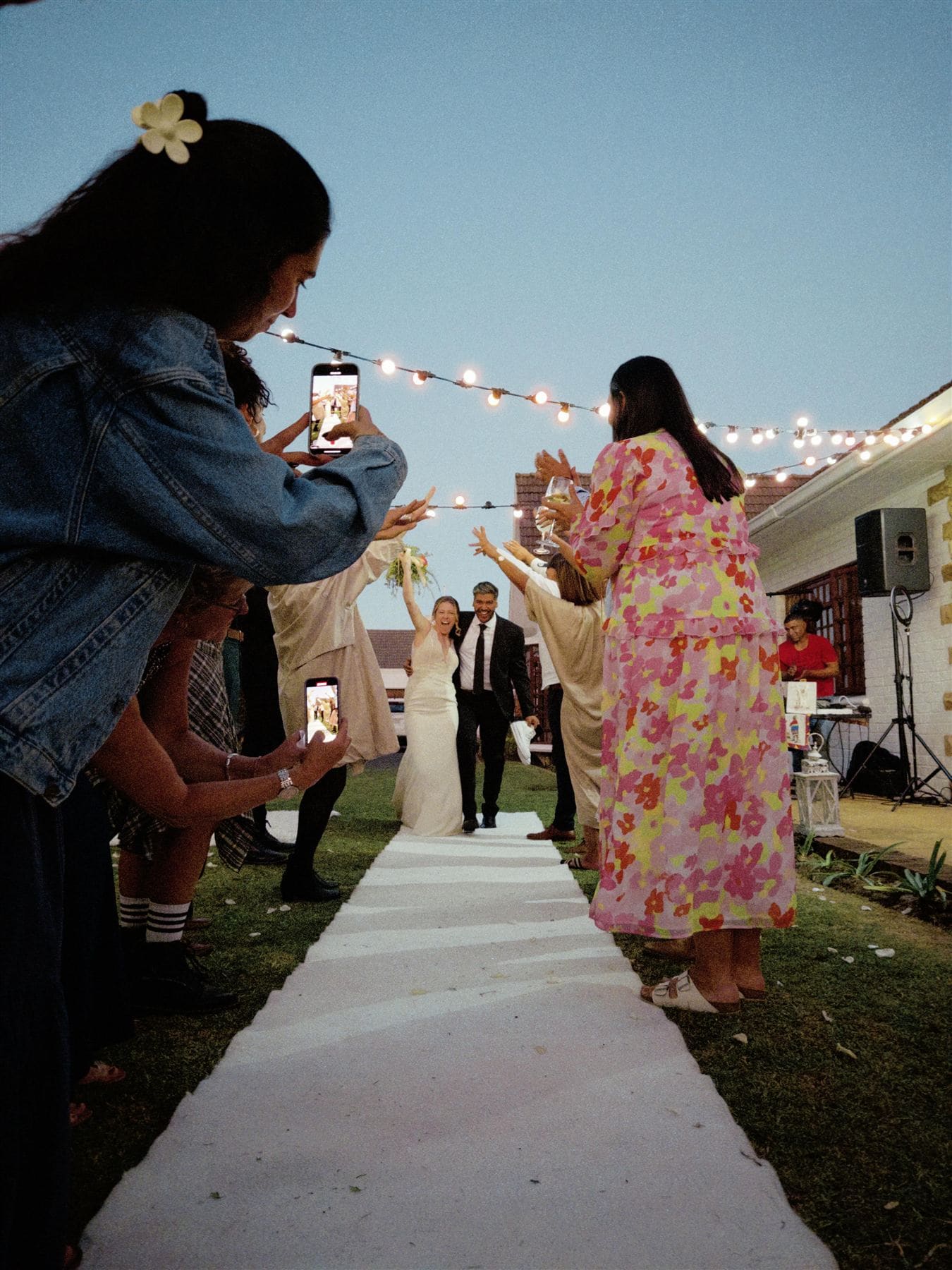 Newlyweds celebrating the beginning of something new